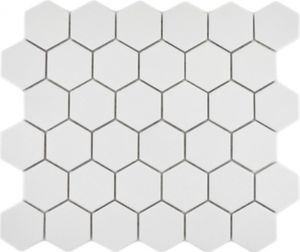 Mosani MOS11H-0111-R10, Mosaik, Keramik, Weiß, Indoor, Rechteck, 325 mm