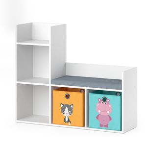 Vicco Kinderregal Luigi, 107.2 x 88.6 cm mit 2 Faltboxen opt.1, Weiß