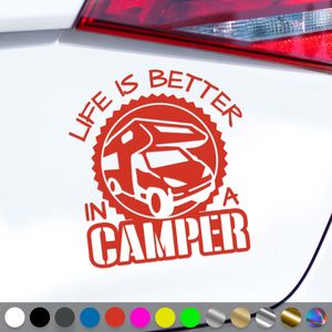 PantherPixel Wohnmobil Aufkleber Wohnwagen Bus Reise Besser Camping Sticker Auto Geschenkidee Farbe Rot