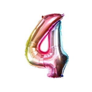 Oblique Unique 1x Folien Luftballon mit Zahl 4 Kinder Geburtstag Jubiläum Party Deko Ballon bunt