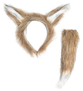 Wolf Set Haarreif und Schwanz
