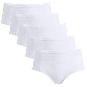 5 Stück American Frottee Pants Damen Unterhose von Schöller Farbe weiß Größe - 44/46