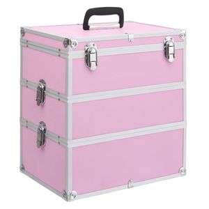vidaXL Kozmetický kufrík 37x24x40 cm ružový hliník