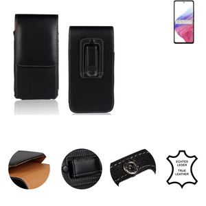 K-S-Trade Holster Gürteltasche Handy Hülle Schutzhülle kompatibel mit Samsung Galaxy A53 5G Handyhülle Leder schwarz, 1x