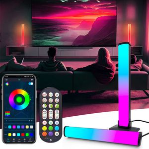 2 Stück LED RGB Lightbar App-Steuerung Musik Sync Lichtleist Atmosphäre Lampe TV Hintergrundbeleuchtung mit Fernbedienung