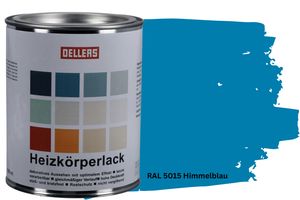 OELLERS Heizkörperlack DIY 1L RAL 5015 Himmelblau Heizungsfarbe Heizungslack Heizkörperfarbe
