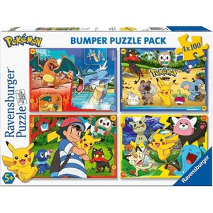 RAVENSBURGER Puzzle Pokémon von Alola 4x100 Teile