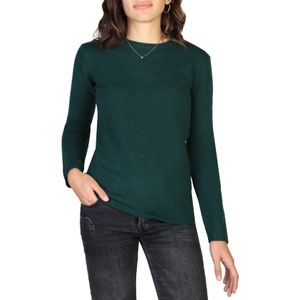 100% Cashmere Damen Pullover Sweatshirt T-Shirt mit Rundhalsausschnitt, langärmlig , Größe:L, Farbe:Grün