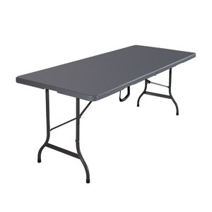 SVITA Buffettisch Tisch klappbar Campingtisch Gartentisch Partytisch Esstisch Klapptisch Bierzelttisch Trageriff 180 cm grau