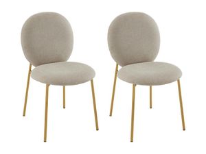 Set aus 2 Stühlen - Stoff & goldfarbenes Metall - Beige - ASTRENA