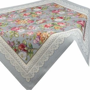 Dekorative Gobelin Tischdecke 1175 hellgrau schwarzgrau 100x100 cm   -5%