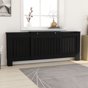 Ankonbej MDF Heizkörperverkleidung Schwarz 205 cm