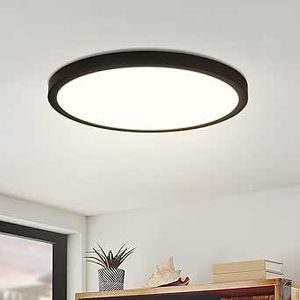 ZMH LED lampa sufitowa czarna płaska lampa sufitowa IP44 wodoodporna 22cm zimna biel 15W oświetlenie sufitowe do łazienki sypialni kuchni przedpokoju