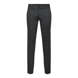 Chino mit Karomuster , Größe:W32/L32, Farbe:Schwarz