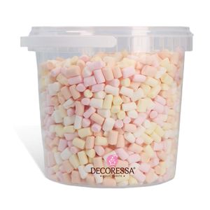 DECORESSA Mini Marshmallows 4 Farben Mix 500g Großpackung