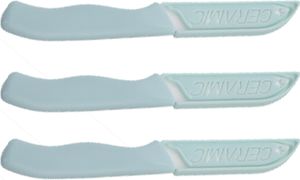 3Pcs Keramik Klappmesser Handliches Obstmesser(Nordic Blue, Messeretui)