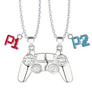 Bixorp BFF náhrdelník pro 2 s magnetickým přívěskem ovladače - Dárek pro nejlepší přátele - Gamer Friendship Necklace with Controller