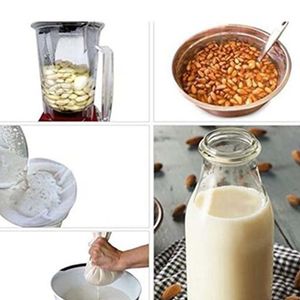 2 Stück Nussmilchbeutel für vegane Nussmilch Mandelmilch Haselnussmilch Feinmaschiges Passiertuch S M L Filtertuch für Obstsaft & Kaffee