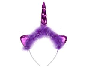 Einhorn Haarreifen elastischer Haarschmuck ca 12 cm , Variante wählen :lila