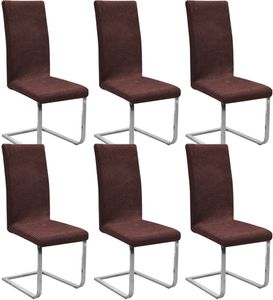 CMYBabee Stuhlhusse 6er-Set Braun Maschinenwaschbar Schonbezug Stuhlbezug Stuhlüberzug Stretch (Rückenlehnenhöhe 42-52cm)