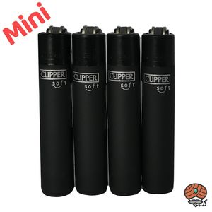4 Micro / Mini Clipper Reibradfeuerzeuge soft schwarz