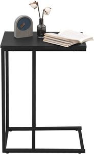 WOLTU Bočný stolík Konferenčný stolík Rozkladací stolík Nočný stolík Stolík na notebook, kovový MDF, čierny 45x25x63,5cm (ŠxHxV) TSG17sz
