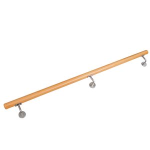 Buche Holz Handlauf Treppengeländer Wandhandlauf Treppe 80 - 230 cm V2Aox, Länge:200 cm