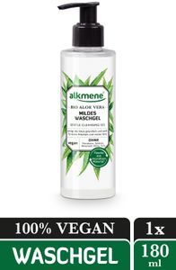 alkmene Waschgel mit Bio Aloe Vera - milde Gesichtsreinigung für alle Haut Typen - vegane Gesichtspflege 1x 180 ml