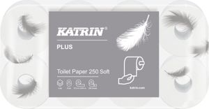 Katrin Plus Toilet | Soft | weiß | 11 x 9,45 cm | 250 Blatt | 72 Rollen