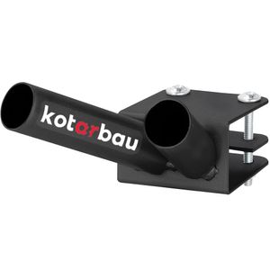 KOTARBAU® Fahnenhalter 2-Fach für doppelt Fahnenstange Montage an Balustrade 170 mm Pulverbeschichtet Schwarz Fahnenmasthalter Fahne Flagge Pulverbeschichtet Fahnenstange