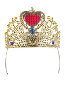 Prinzessin Mädchen Krone Prinzessinnen Mini Kristall Herz Prinzessinnenkrone Accessoire Haarschmuck Fasching Karneval Kostüm Verkleidung Outfit, Farbe wählen:rot
