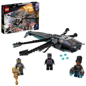 LEGO 76186 Marvel Super Heroes Black Panthers Libelle Spielzeug, Avengers Set mit Black Panther Figur und anderen Superhelden