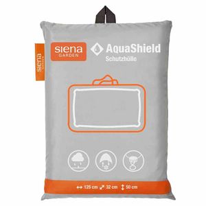 Siena Garden 530-2 AquaShield Kissen-Schutz-Tasche mit Reißverschluß 125 x 32 x 50 cm, 100% Polyester, hellgrau/schwarz (1 Stück)