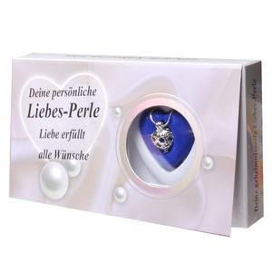 Wunschperle Liebe + Halskette im Geschenkkarton Liebesperle Perle Schmuck Kette