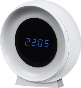 LEDVANCE NIGHTLUX Cyfrowy zegar i lampka nocna z czujnikiem, 0,3 W, 5 lm, zasilanie bateryjne, kabel USB do ładowania, funkcja zmiany koloru na biały, łatwa instalacja, nadaje się tylko do użytku wewnątrz pomieszczeń (również wilgotnych)