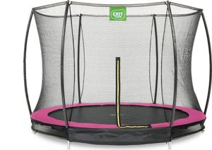 EXIT Silhouette Bodentrampolin ø244cm mit Sicherheitsnetz - rosa