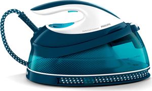 Philips PerfectCare Dampfbügelstation, Keramikbügelsohle, 120 g/min, 6.5 bar, 2400 W, Blau (GC7844/20)