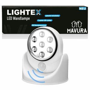LIGHTEX LED nástenné svietidlo nástenné svetlo s detektorom pohybu batérie vnútorné vonkajšie