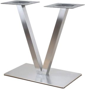 70cm Tischbeine Tischgestell Metall Edelstahl V-Form Tischkufen Tischfuß Bistrotisch Tischuntergestell Untergestell Bankkufen Silber