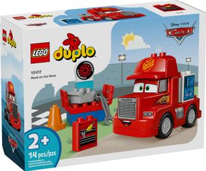 LEGO DUPLO | Disney and Pixar’s Cars Mack Truck beim Rennen, Auto-Set mit LKW-Spielzeug für Kleinkinder ab 2 Jahren, Geschenk für 2-Jährige, die den roten Abschleppwagen aus dem Film lieben 10417