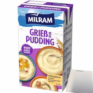 Milram Grieß-Pudding Pur warm und kalt zu genießen (1000g Packung) + usy Block