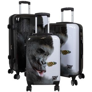 Kofferset Trolleyset 3 teilig Gorilla Polycarbonat Hartschale Motivkoffer