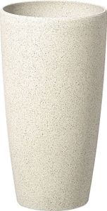 BELIANI Blumenkübel Beige 23 x 23 x 42 cm mit schlanker Form Rund Modernes Design