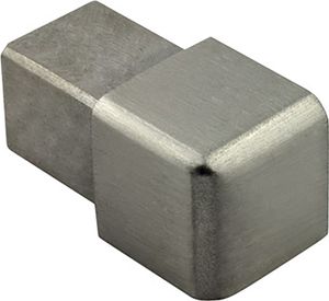 Quadrat Ausseneck Edelstahl V2A 10mm gebürstet