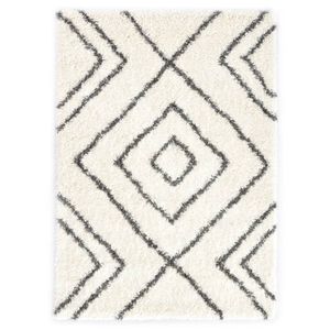 Hochflorteppich Teppich Berberteppich Hochflor PP Beige und Grau 80×150 cm