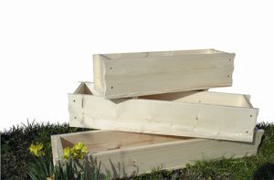 Elmato 14852 Blumenkasten Pflanzenkasten Kiste für Balkon aus Holz, 104x19x16,5cm