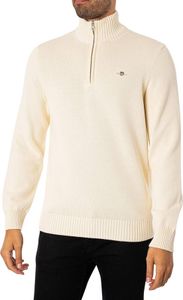 GANT Lässiges Baumwoll-Sweatshirt mit halbem Reißverschluss, Beige XL