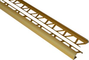 Effector Fliesenschiene aus eloxiertem Aluminium - Fliesenkanten Schutz - (Viertelkreisprofil gold) Abdeckleiste Schnittkanten Fliesenschutz Dekoration