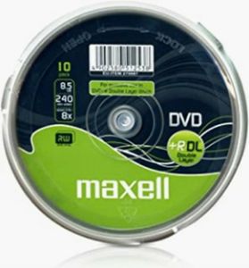 Maxell 8.5gb Dvd+r 10 Einheiten Durchsichtig  Durchsichtig One Size