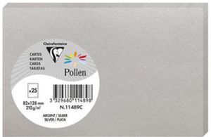 Pollen by Clairefontaine Karte 82 x 128 mm silber 210 g/qm 25 Karten